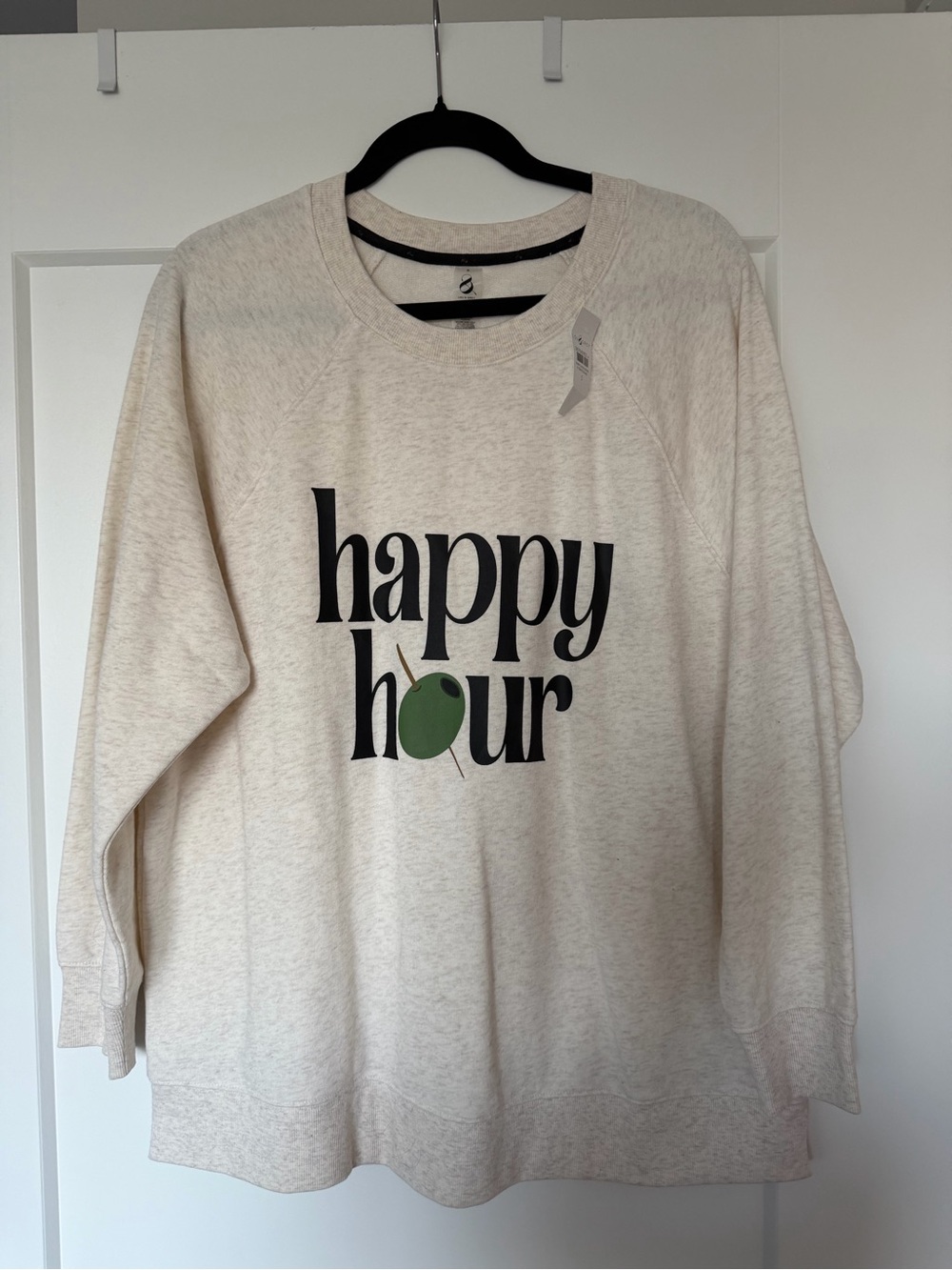 LOFT Lou & Grey Happy Hour Olive Graphic Sweatshirt - Cream